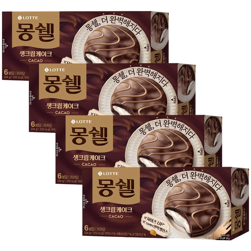 롯데웰푸드 몽쉘 카카오 204g x 4개