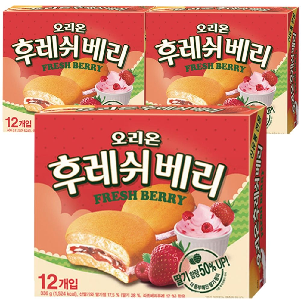오리온 후레쉬베리 336g x 3개