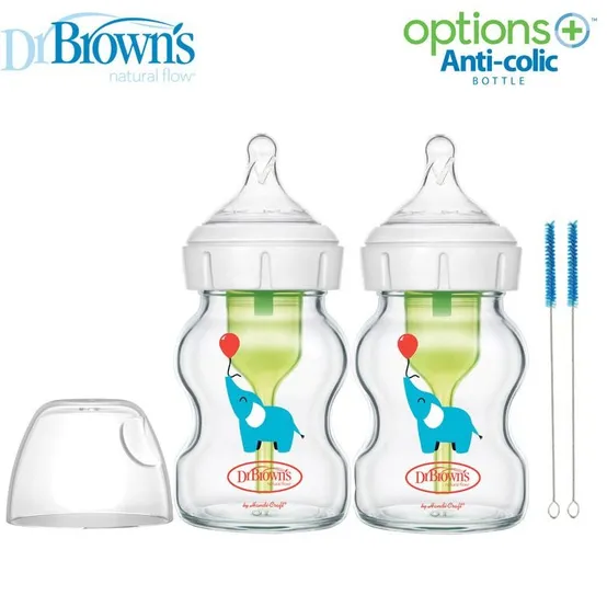 와이드넥옵션스플러스 데코 유리젖병 150m 270ml 2P