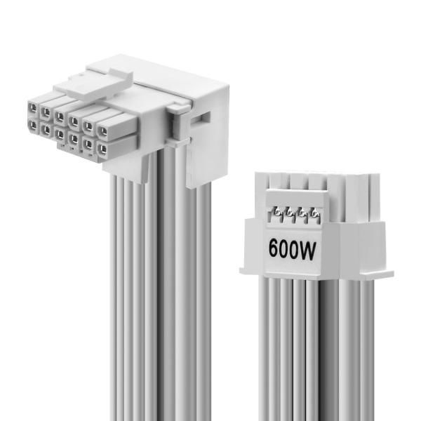 에이원 시그니처 90도 꺾임 12V-2X6 PCIE 5.1 케이블(화이트) 70cm