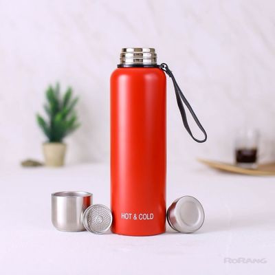 듀얼 보온병 레드 1.5L 야외 차 피크닉