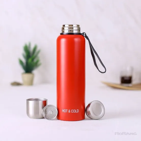 듀얼 보온병 레드 1.5L 야외 차 피크닉