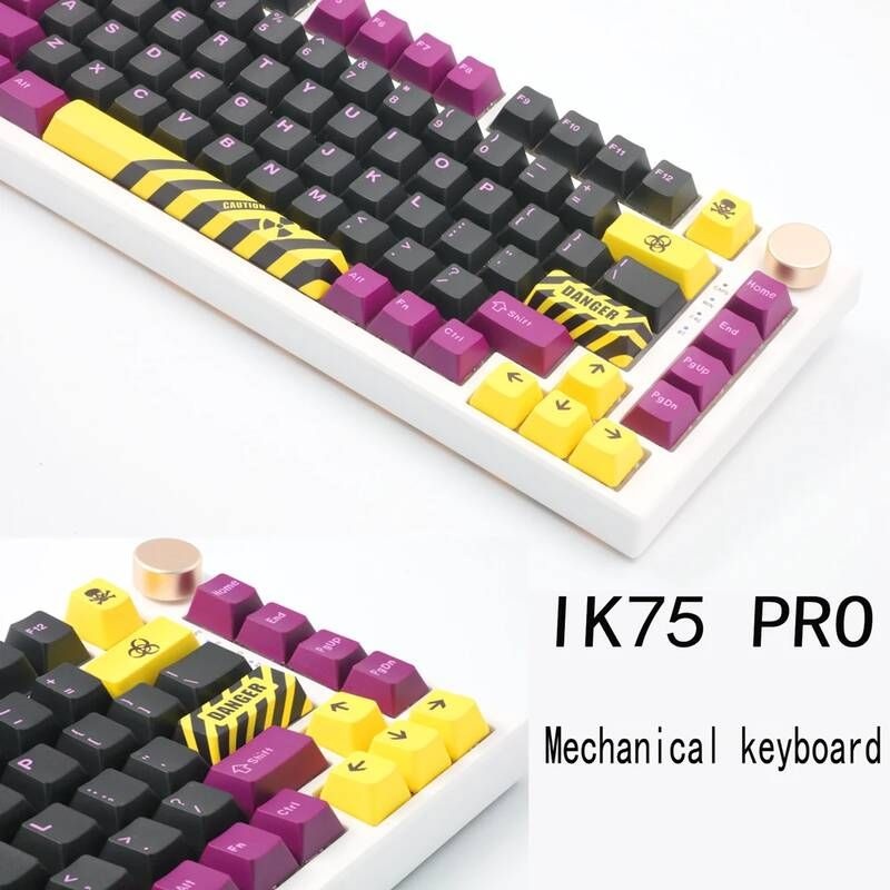 UnKnown [해외] 무선 기계식 블루투스 키보드 Aifei 키캡 ABS 생화학적 PBT OEM 프로필 스위치 개성 디자인 IK75 PRO