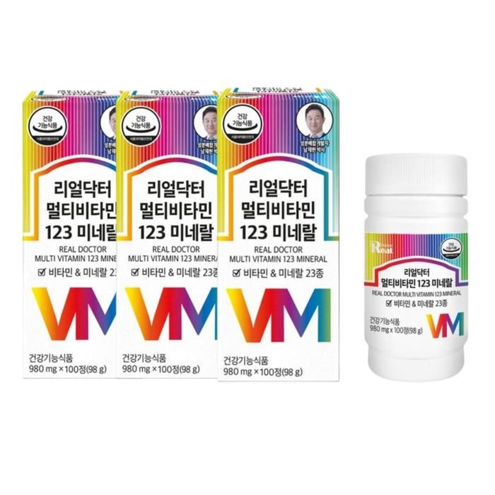 [리얼닥터] 멀티비타민 123 미네랄 100정, 3개