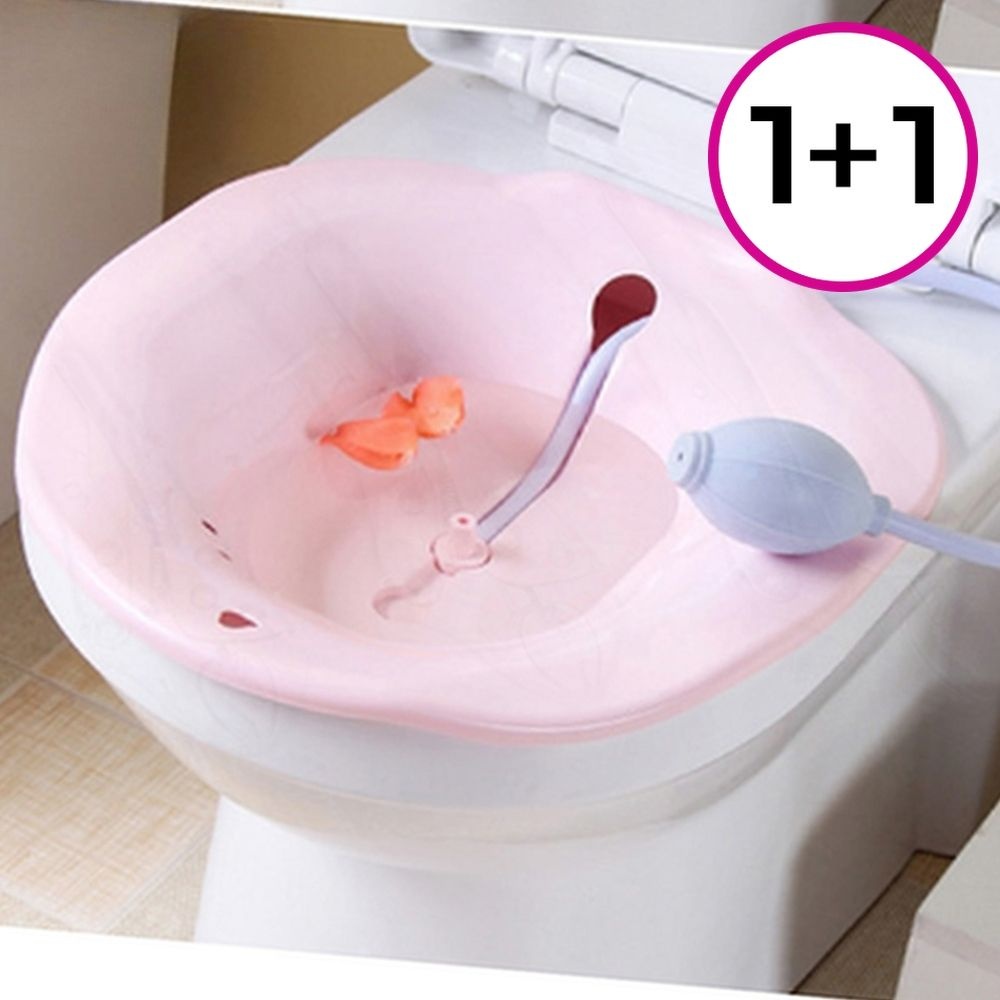 준리테일 OEM 좌욕대야 출산후 치질 관리 욕조 변기설치 남녀공용 온수찜질 세척쉬운1+1