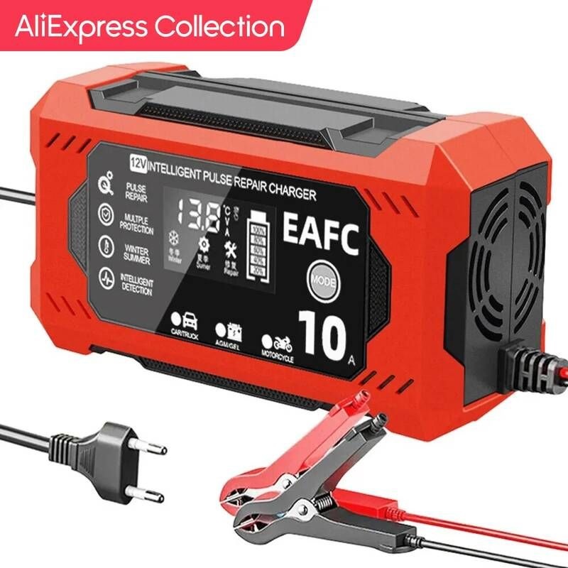 [해외] 자동차배터리충전기 AliExpress 컬렉션 차량용 배터리 충전기 디지털 LCD 디스플레이 스마트 고속 터치 스크린 펄스