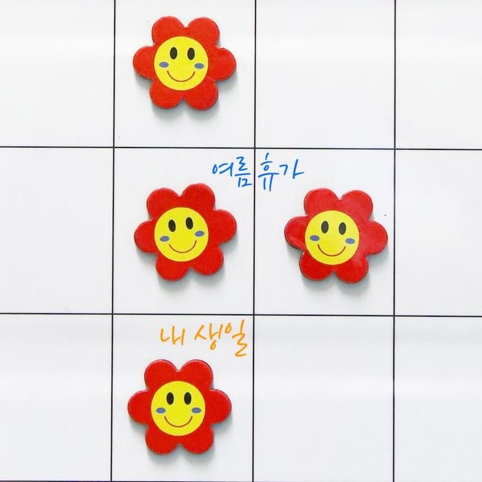 플라워 고무 자석 마그네틱 스마일