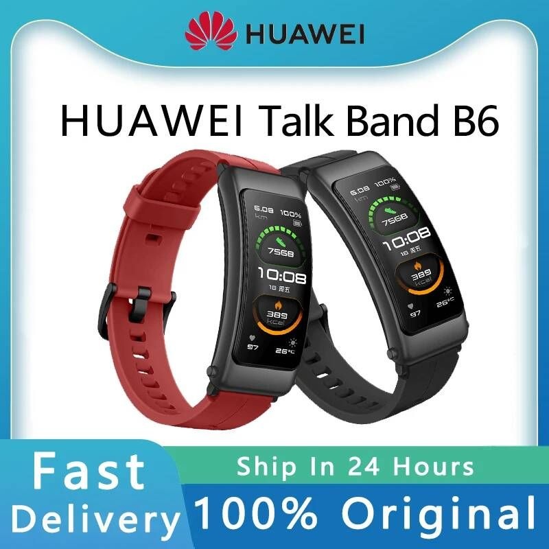 [해외] 스마트 워치 손목 밴드 화웨이 TalkBand B6 블루투스 헤드셋 팔찌 1.53 인치 기린 A1 BT 5.2 심박수 혈액 산소 모니터링