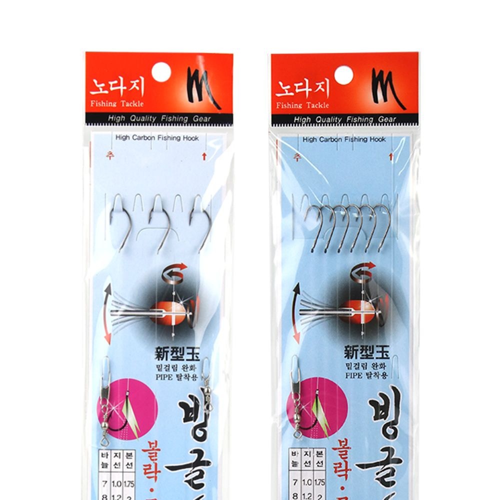 노다지 빙글뱅글 볼락,고등어,전갱이 카드채비(3본/6본)무피