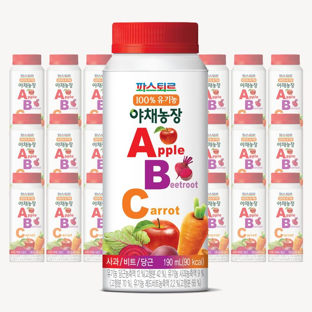 파스퇴르 100%유기농 야채농장 ABC주스190ml(32팩)