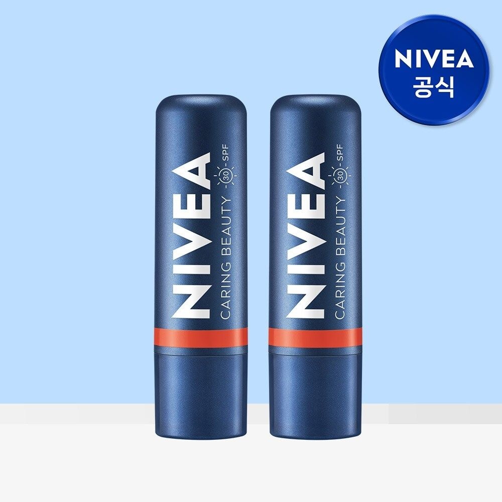 Beiersdorf Co. Ltd. 니베아 케어 앤 컬러 립밤 크림코랄 4.8g 2개