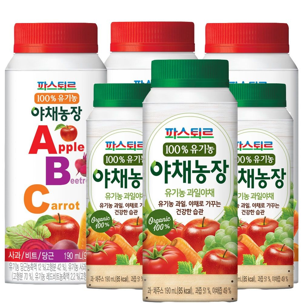 파스퇴르 100%유기농 야채농장190ml (ABC주스16개+과일야채16개)