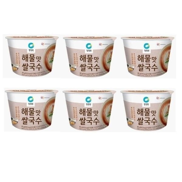 청정원 해물맛 컵쌀국수 92gx6 맛있는 간식간편식 한국식품