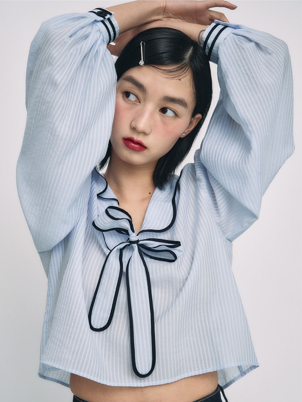 가연리 [5차리오더] SADIE Blouse-Blue Stripe