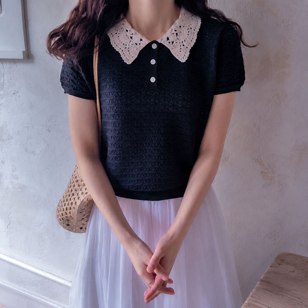 엔젤펀칭 짜임카라 시원쾌적한 보들니트