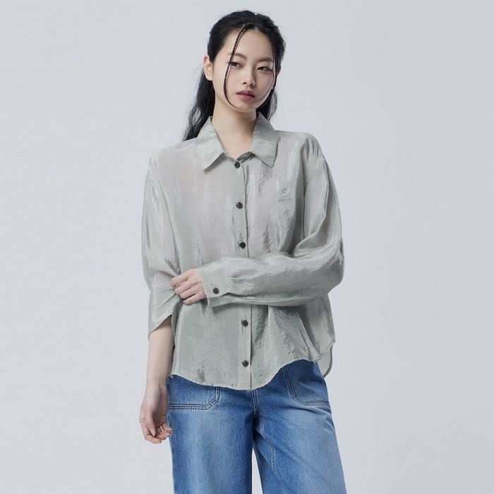 글로시 링클 블라우스_BABL09611LK