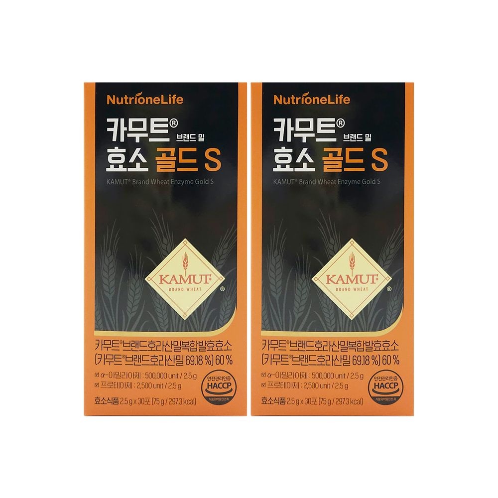 [오늘출발] 뉴트리원라이프 뉴트리원 카무트 효소 골드S 2.5g x 30포 x 2박스