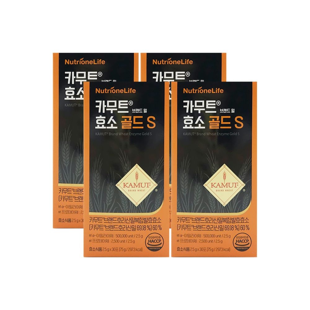 [오늘출발] 뉴트리원라이프 뉴트리원 카무트 효소 골드S 2.5g x 30포 x 4박스