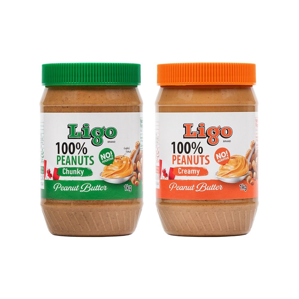 LIGO 리고 100% 땅콩버터 땅콩잼 대용량 1kg 2종 (청키 1kg)