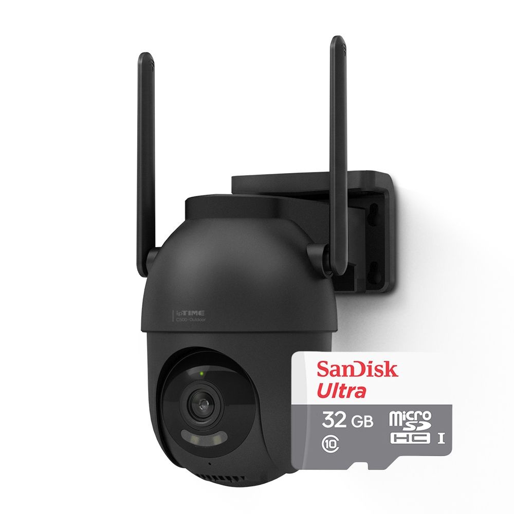 아이피타임 C500-OUTDOOR+32GB 스마트폰 원격제어 실외 CCTV 홈캠 홈카메라