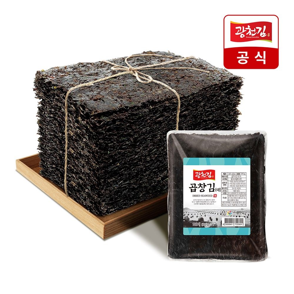 광천김 [광천김] 프리미엄 해남 햇곱창김 특상(대) 100매 370g