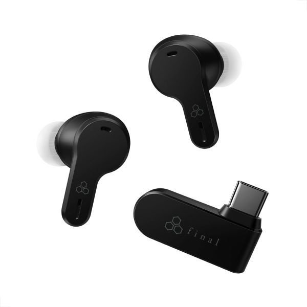 [해외] 파이날 VR3000 무선 게이밍 이어폰 초저지연 연결 USB-C 송수신기 포함 MEMS 마이크 검정