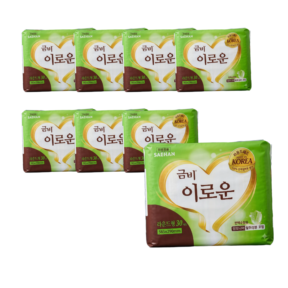 금비 이로운 속기저귀 라운드형 (30매 x 8팩) 성인용기저귀 안심 편안한