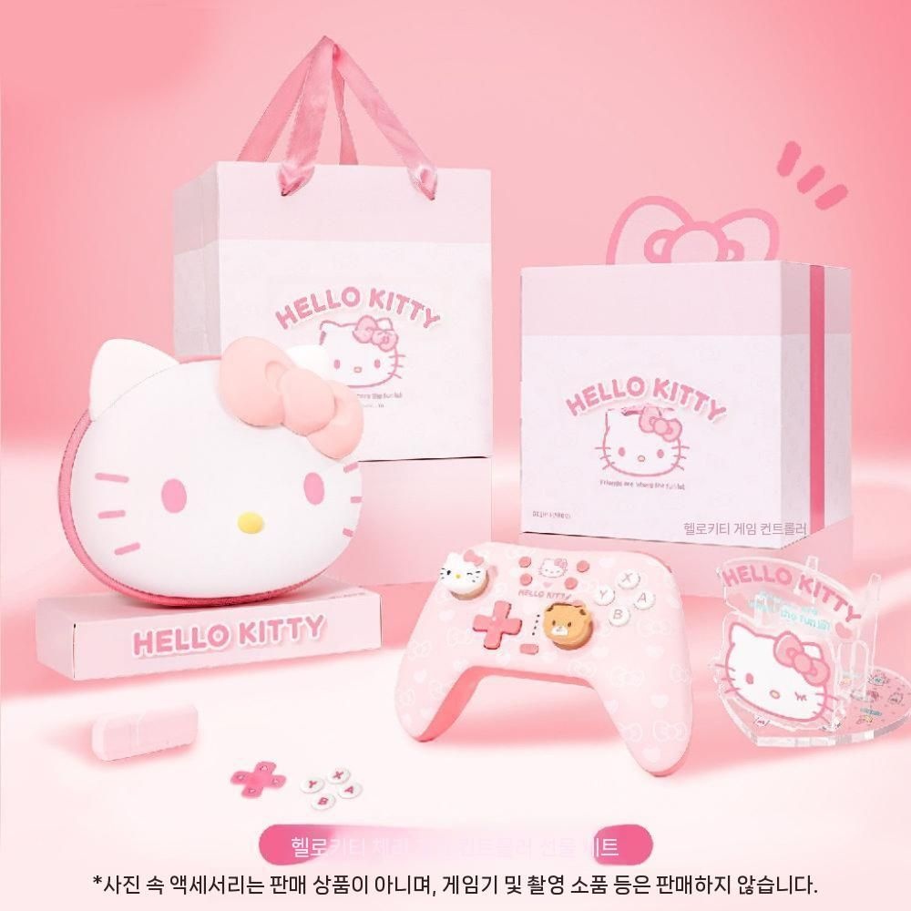 중국 협력사 [해외] 닌텐도 스위치 2세대  헬로키티 프로콘 케이스 블루투스 컨트롤러 파우치 거치대 세트