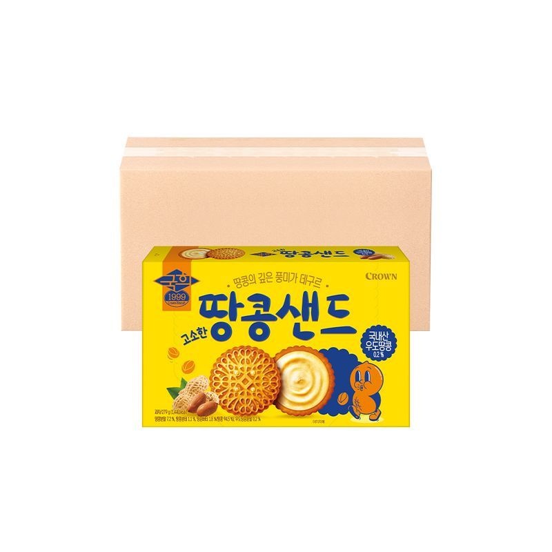 크라운 국희 고소한 우도 땅콩샌드 (대) 279g 12개