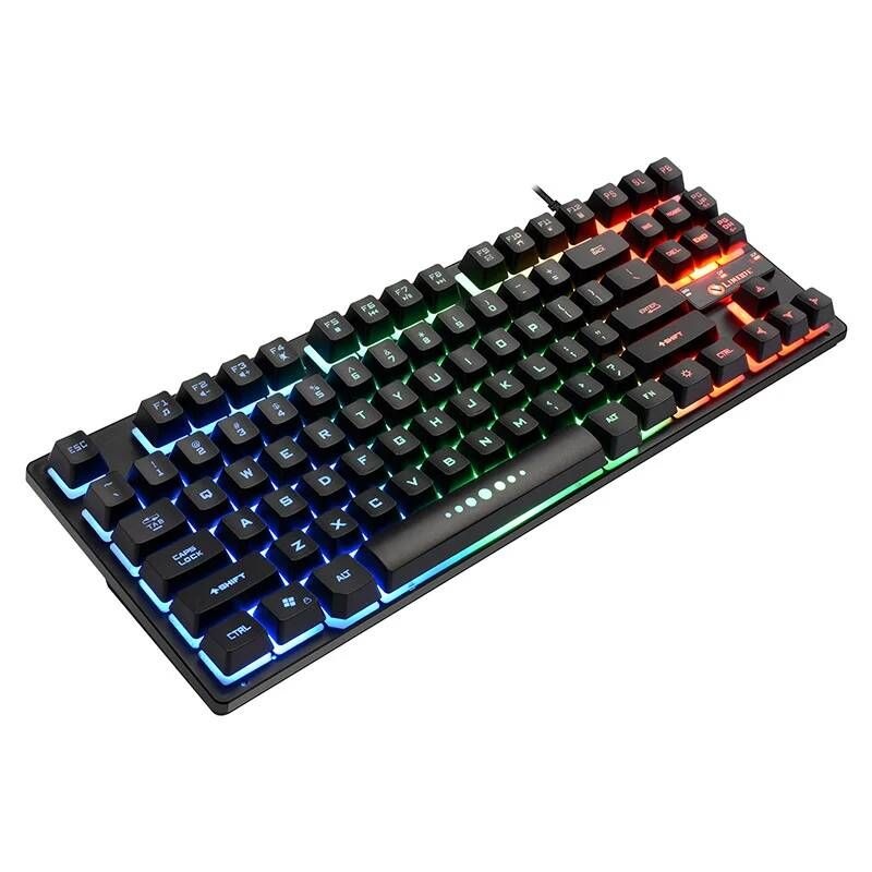 UnKnown [해외] 무선 기계식 블루투스 키보드 K87 87 키 USB 유선 게임용 PC RGB LED 7 색 백라이트 Mac OS 10.2 Win XP 8/10