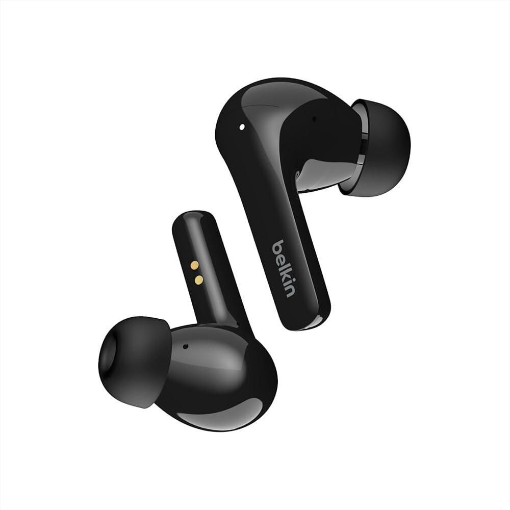[해외] Belkin SoundForm Flow 트루 와이어리스 이어폰 무선 충전 IPX5 땀 방수 [호환]아이폰 갤럭시 픽셀 등 31시간 재생 시간 -