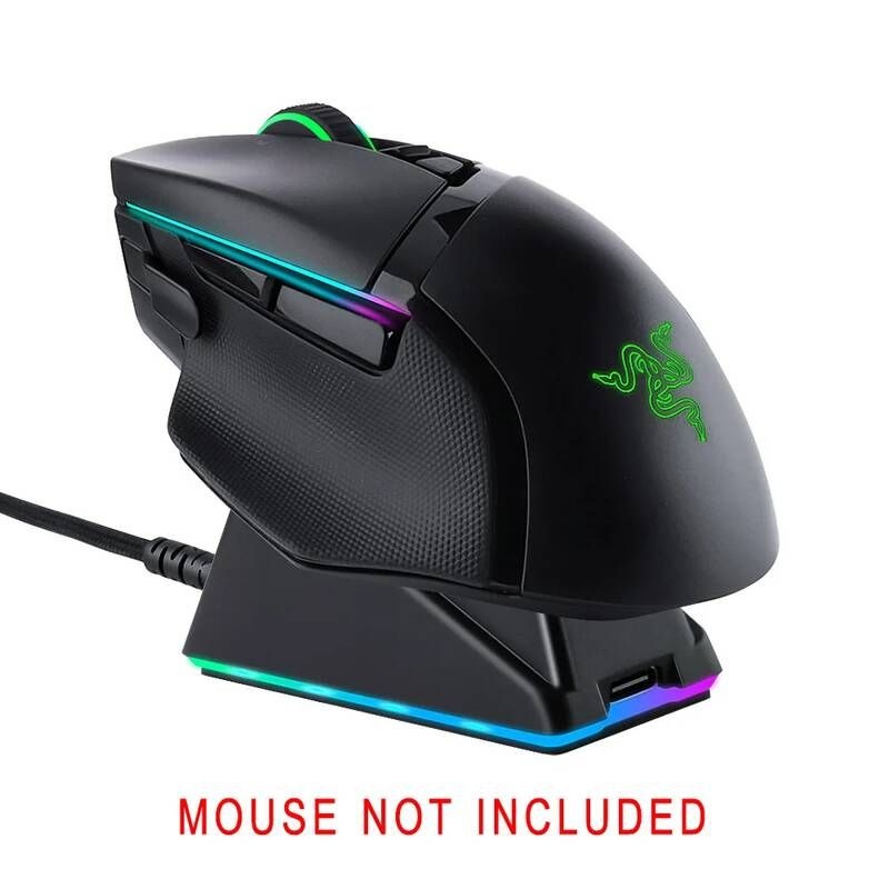 UnKnown [해외] 무선 무소음 게이밍 버티컬 마우스 Razer 마우스용 크로마 RGB 충전 독 DeathAdder V2 ProNaga ProViper Ultimate Basilisk