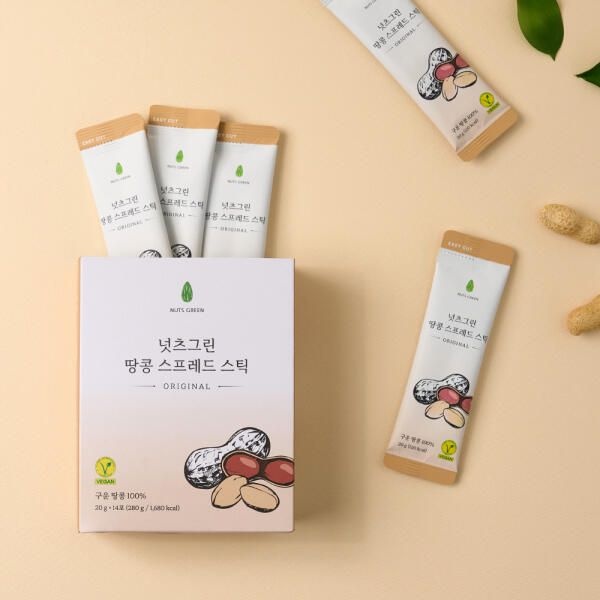 아트박스/넛츠그린 넛츠그린 땅콩 스프레드 스틱 1박스 14포 280g