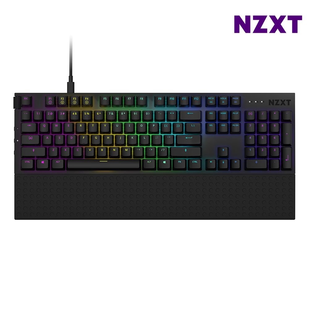 NZXT 팜레스트 유선 기계식 키보드 핫스왑 104키 풀배열 블랙 1P