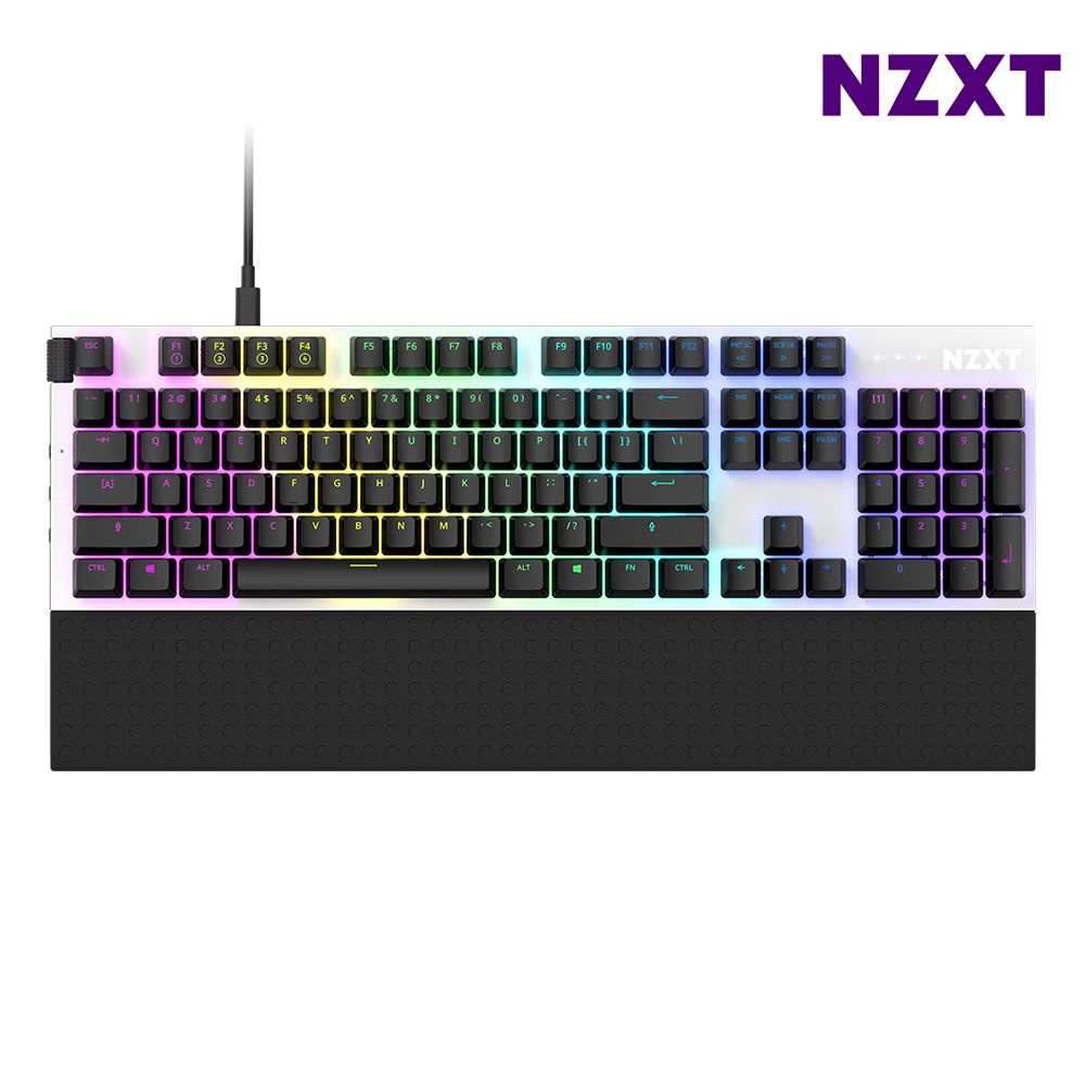 NZXT 유선 기계식 RGB 게이밍 키보드 가벼운 타건감 화이트 1P