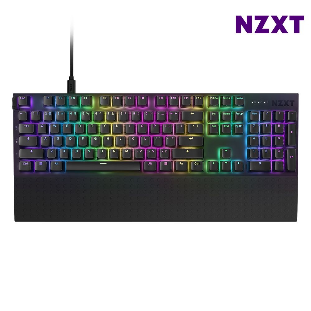 NZXT 8K 유선 팜레스트 키보드 게이머 사전윤활 타건감 블랙 1P
