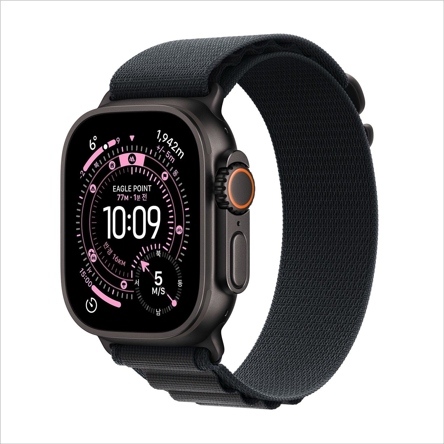 [롯데백화점] Apple [매장 픽업] 애플워치 울트라 3 49mm 블랙 티타늄, 블랙 알파인 루프