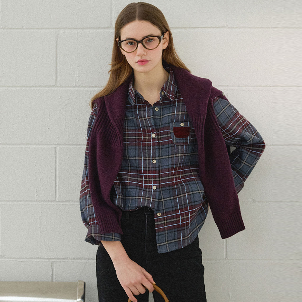 Cozy plaid check shirt_3 Colors
