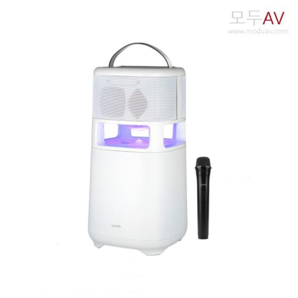컴스 COM100 100W  휴대용 서라운드 스피커앰프 블루투스 마이크 화이트