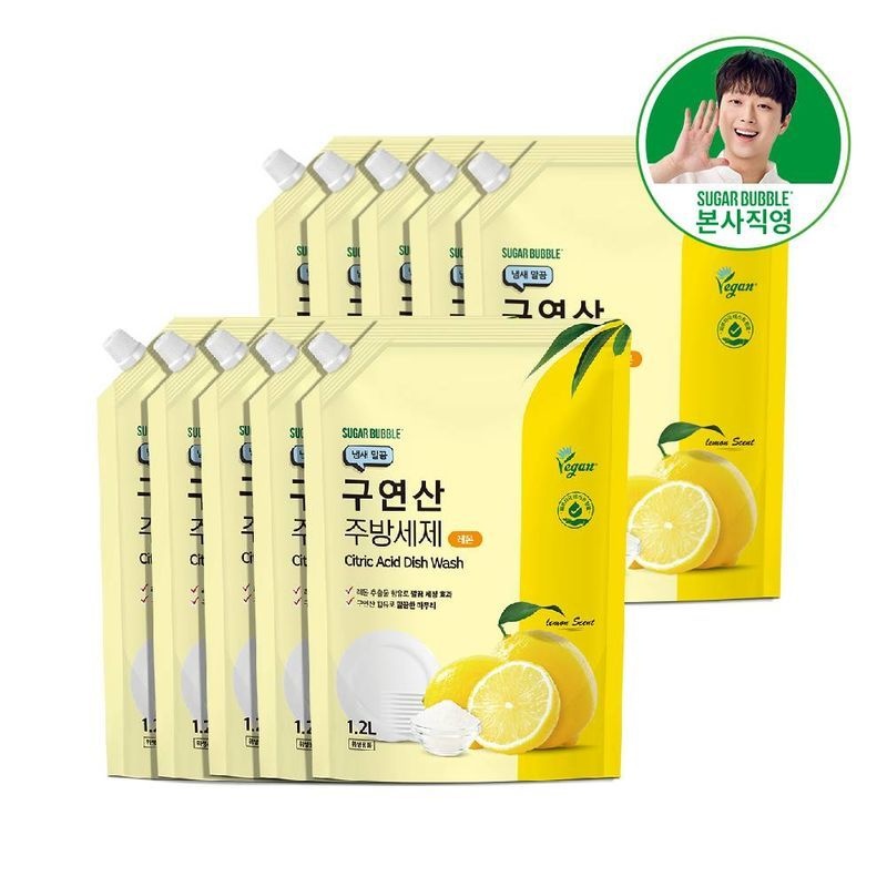 슈가버블 (eTV)슈가버블 구연산 주방세제 레몬 리필 1.2L x 10개[35774355]