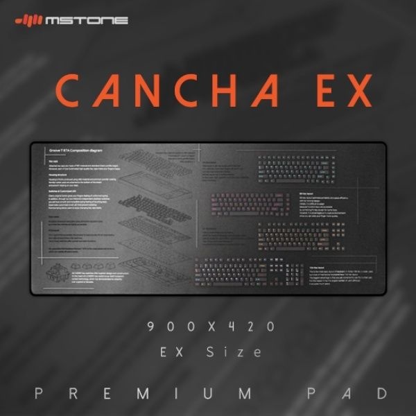 엠스톤 점보 장패드 mStone CANCHA EX 칸차 Type 1 Groove Charcoal-블랙라인 4051623