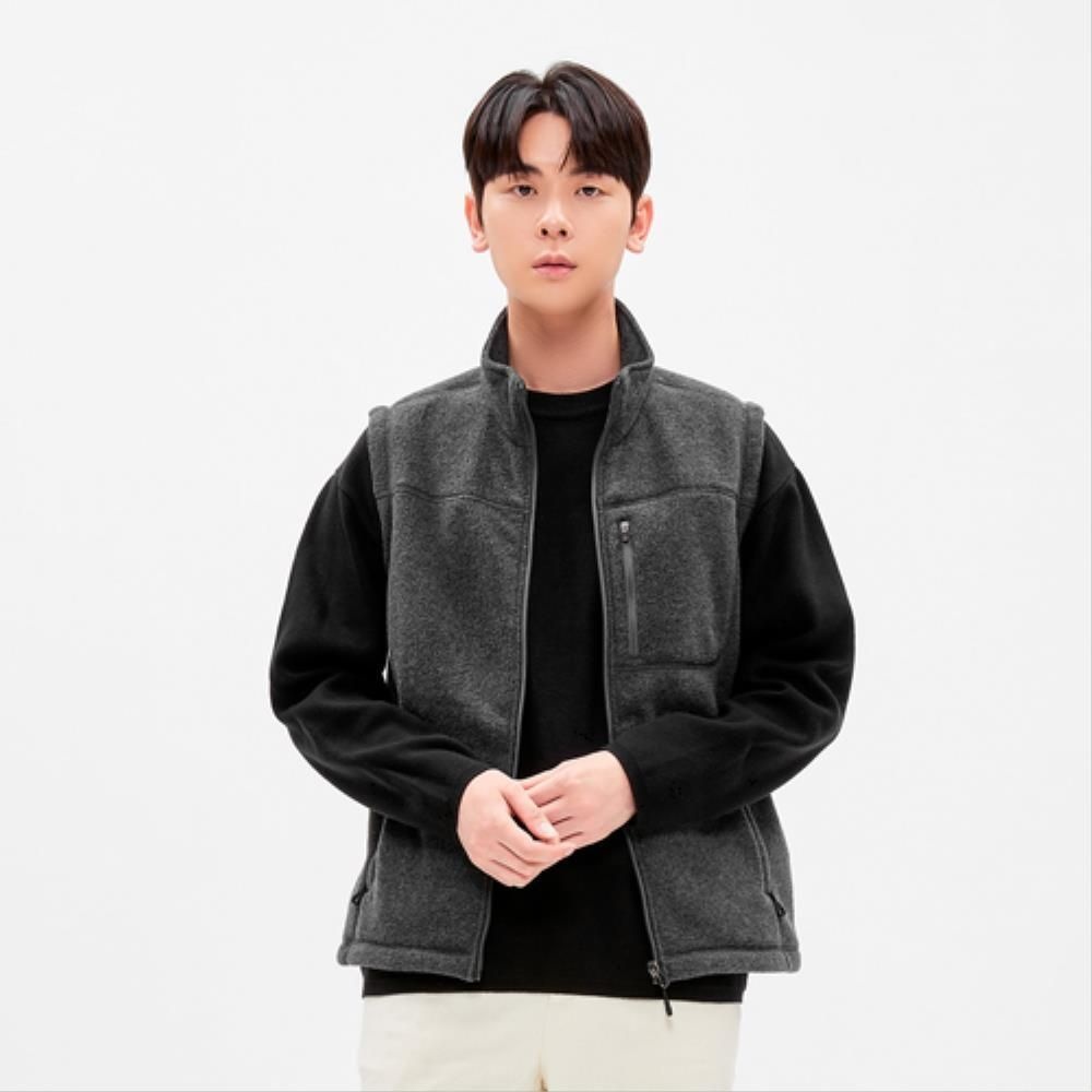 랜더스 따뜻한 보아 플리스 조끼 베스트 멜란지 단체근무복 이벤트 배달 산악회 회사 알바원 낚시 방역도우미 마트