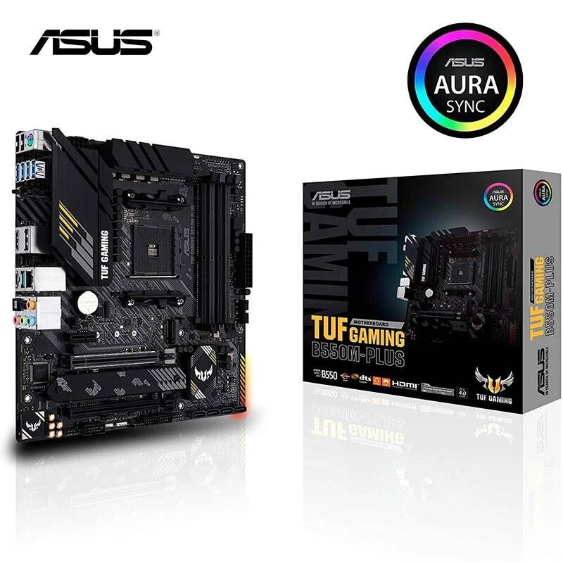 [해외] 마더보드 메인보드 ASUS TUF GAMING B550M PLUS Micro-ATX 마더 보드 세트 키트 DDR4 4600(OC) MHz 128G 소켓 AM4 지원 Ryzen 프로세서