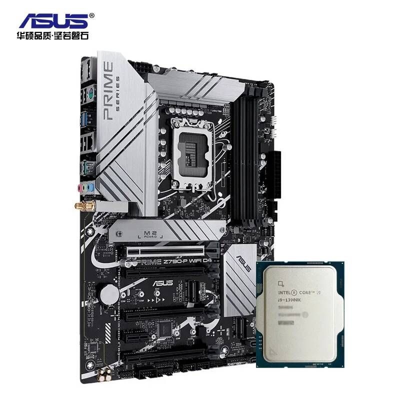 [해외] 마더보드 메인보드 ASUS 프라임 Z790-P D4 인텔 Z790 LGA 1700 ATX 마더 보드 + 코어 I9-13900K I9 13900K CPU 쿨러 키트 없음