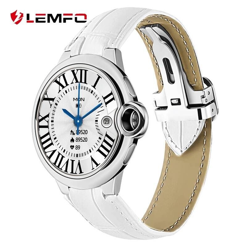 [해외] 스마트워치 LEMFO 스마트 워치 여성 Smart시계 럭셔리 블루투스 전화 방수 BT 5.0 1.32 인치 360*360 HD 화면 무료 배송