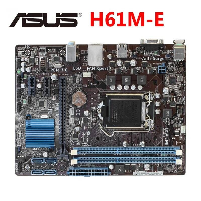 [해외] 마더보드 메인보드 Asus H61M-E 100% 오리지널 마더 보드 ddr3 16g h61me lga 1155 인텔 h61 데스크탑 메인 pci-e x16 시스템 vga