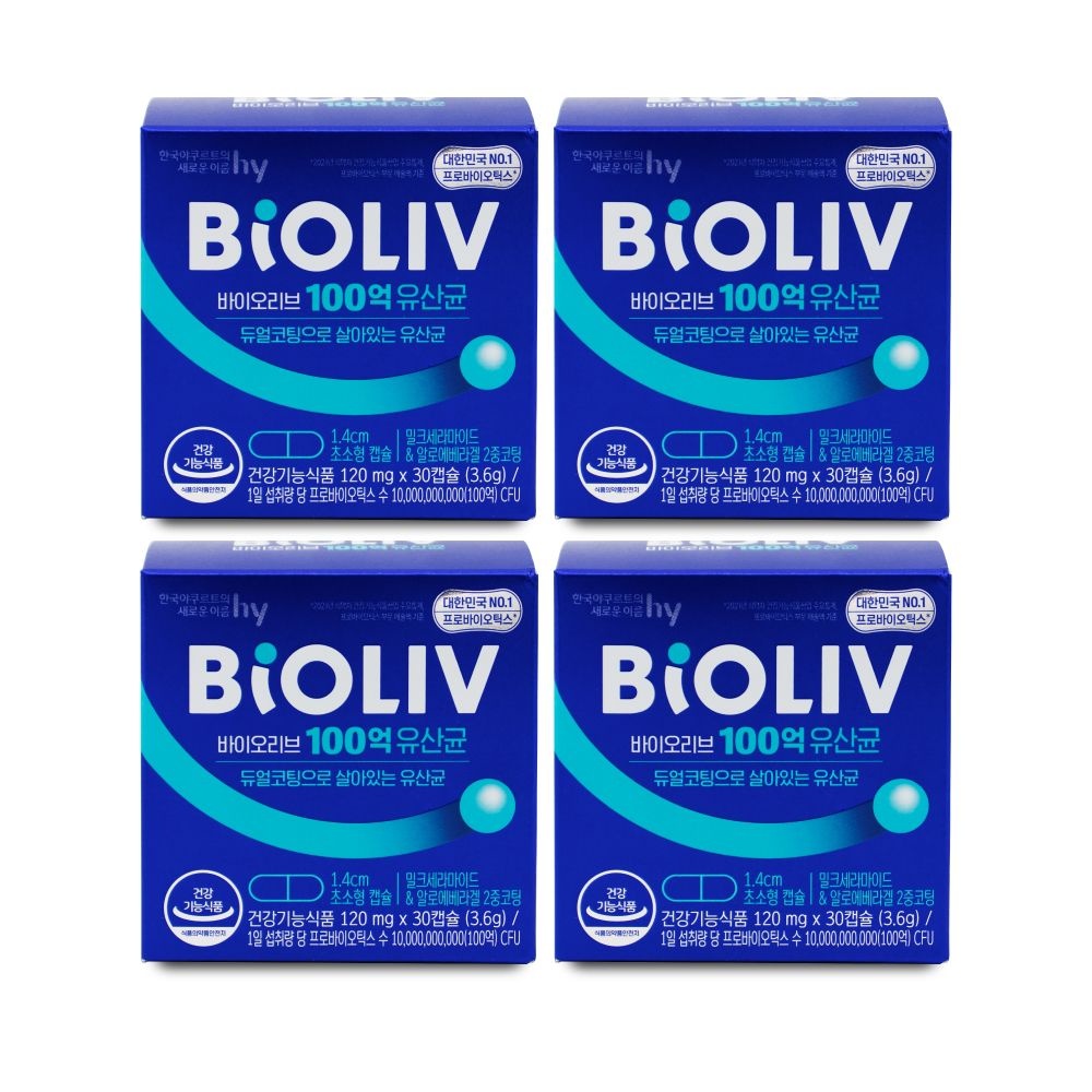 바이오리브 100억 유산균 120mg x 30캡슐 X 4박스 I