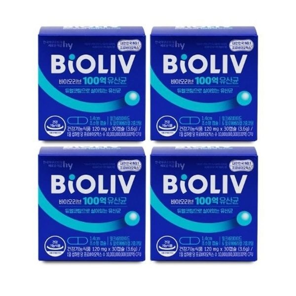 바이오리브 100억 유산균 120mg x 30캡슐 X 4박스 I