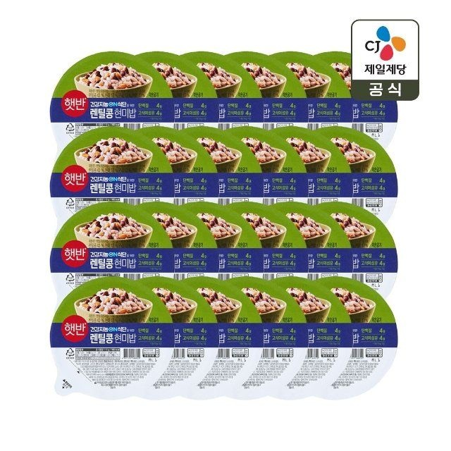 햇반 렌틸콩 현미밥 110g x24개