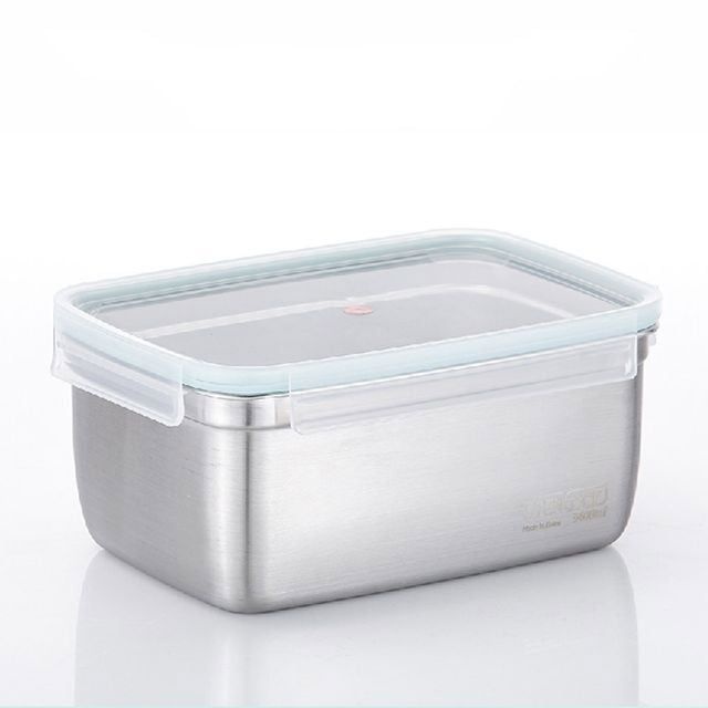 WG366 OEM 스텐용기 사각 반찬통 3400ml 스테인레스 밀폐 김치 냉장고 보관 주방 저장식품